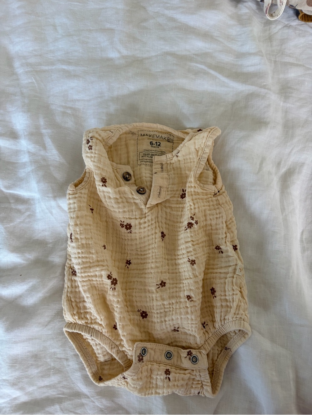 Make make organic muslin baby romper 6-12 months